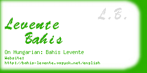 levente bahis business card